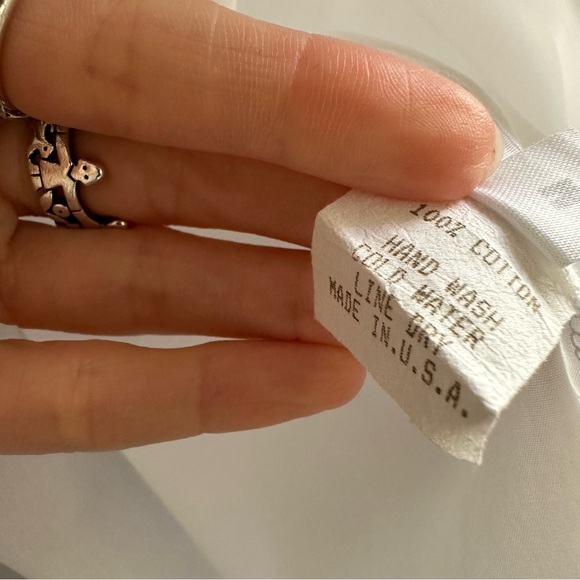 Xiaoyan Lin White Cotton Button Down Shirt Size M Unique Design Cowl Neck Resort - Picture 9 of 15